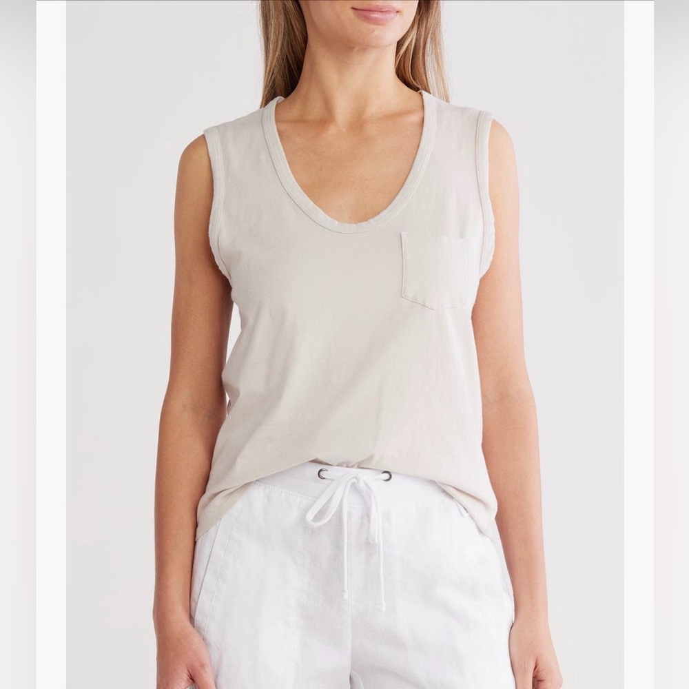 James Perse Muscle Tank Top size 2 (medium) color salt (off white)